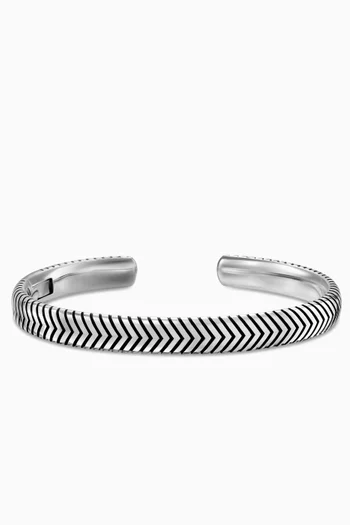 Chevron Cuff Bracelet in Sterling Silver, 8mm