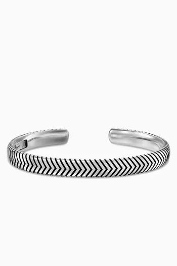 Chevron Cuff Bracelet in Sterling Silver, 8mm