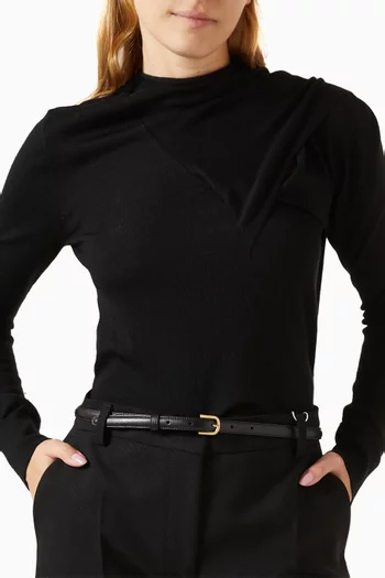 Thin Belt in Smooth Leather