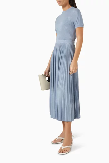 Semele Pleated Midi Dress in Lurex Jersey
