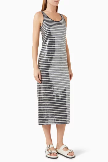 Beati Sequin-embellished Midi Dress in Jersey