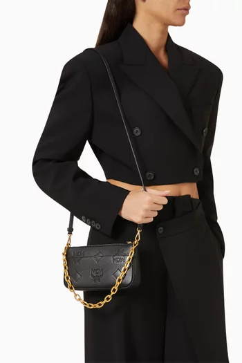 Aren Crossbody Bag in Maxi Monogram Leather