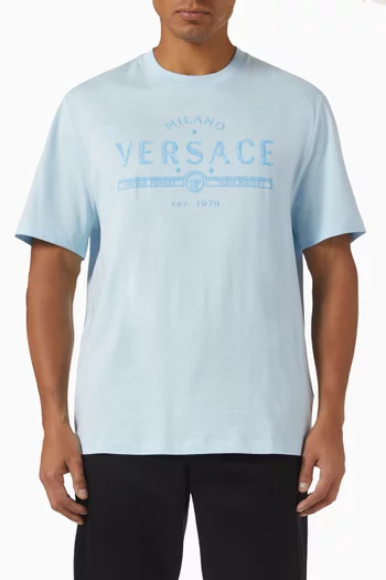Never Forget Versace-print T-shirt in Cotton-jersey