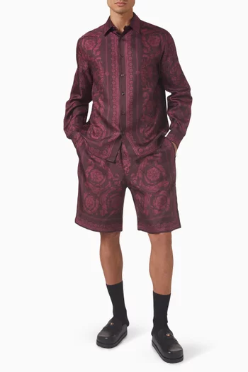 شورت بنقشة باروكو حرير تويل