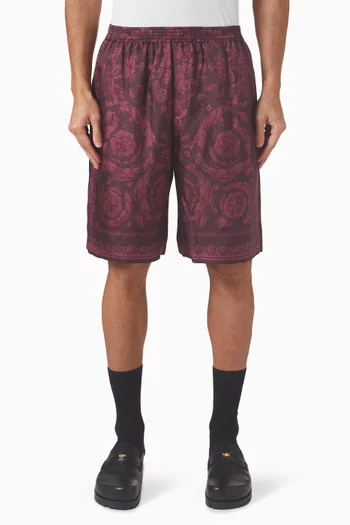 شورت بنقشة باروكو حرير تويل