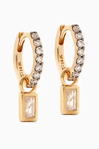 Fine Diamond & Gemstone Huggie Earrings in 14kt Recycled Gold