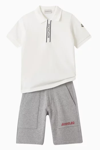 شورت رياضي بنقشة شعار الماركة قطن