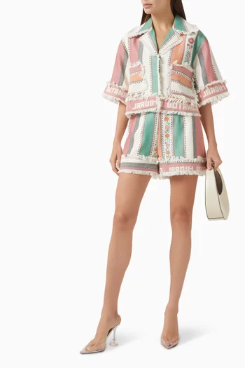 Botanico Oversized Crop Shirt in Cotton