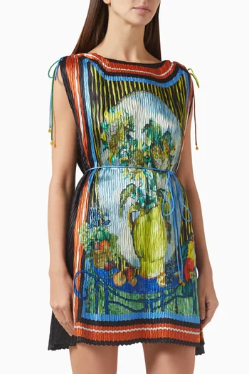 Bruno Pleated Mini Dress in Recycled Polyester