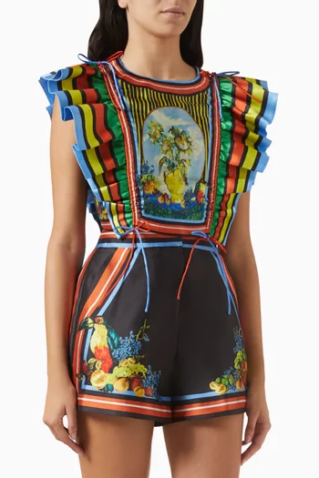 Bruno Flutter-sleeve Top in Recycled Polyester Blend