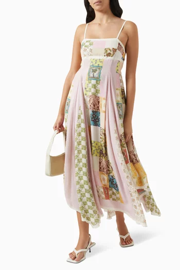 Tranquillo Godet Picnic Dress in Viscose Chiffon
