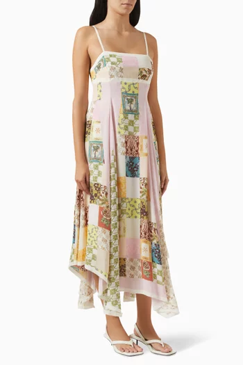 Tranquillo Godet Picnic Dress in Viscose Chiffon