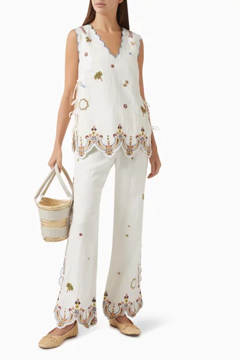 Bombora Wide-leg Pants in Linen