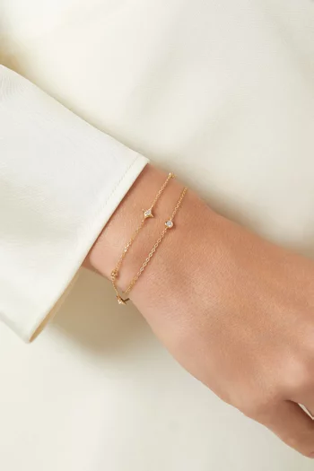 سوار اسنشيال بحلية مرصعة بالكريستال فضة مطلية ذهب عيار 18