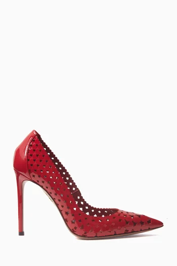 Amourose 105 Heart Pumps in Patent Leather