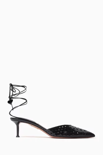 Amourose 50 Heart Pumps in Patent Leather