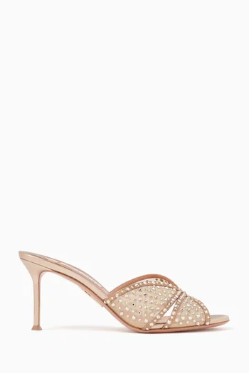 Crystal Lover 75 Mule Sandals in Mesh & Leather
