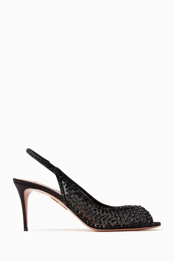 Crystal Lover 75 Peep-toe Pumps in Mesh