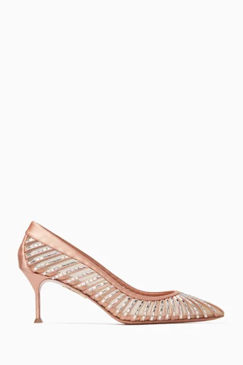 Passions 65 Crystal-embellished Pumps in Mesh & Satin