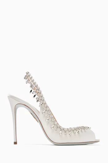 Temptation Crystal 105 Slingback Sandals in Satin