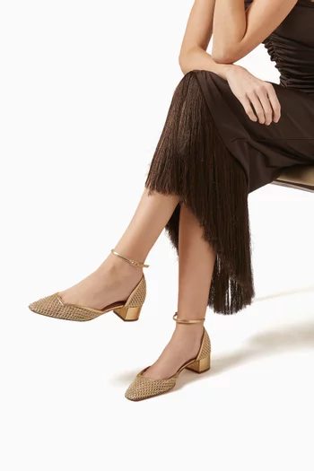 Asha 35 Pumps in Mesh & Leather