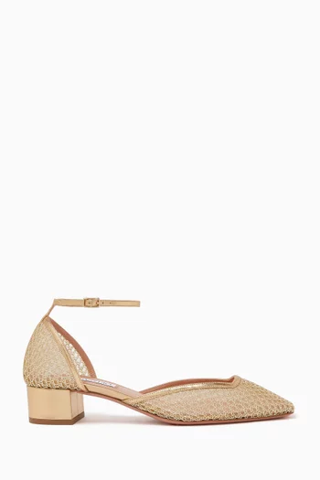 Asha 35 Pumps in Mesh & Leather