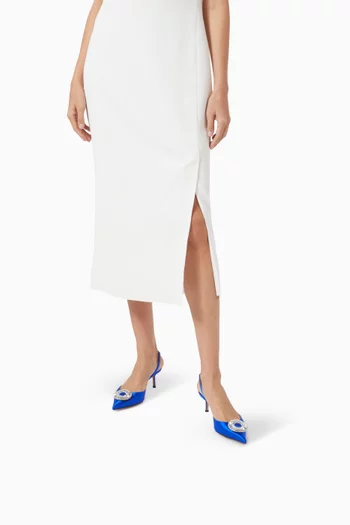Crystal 50 Hoop Slingback Pumps in Satin