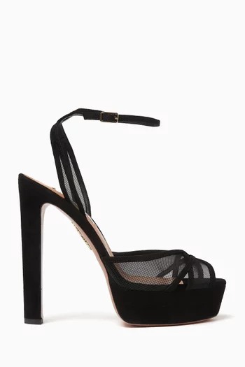 Plateau 130 Sheer Sandals in Suede