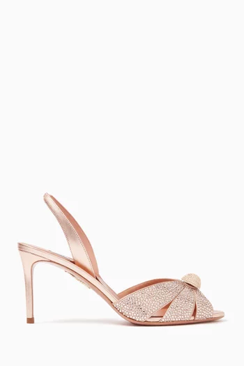 Italian Flirt 75 Slingback Sandals in Metallic Leather