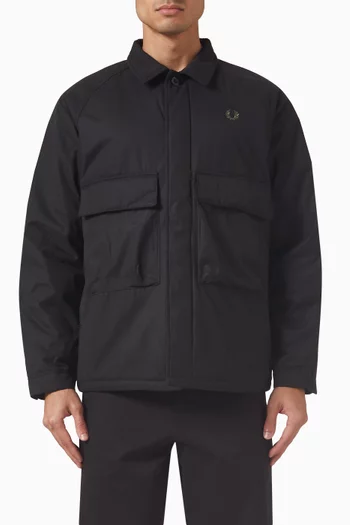 Padded Raglan Overshirt in Cotton-blend