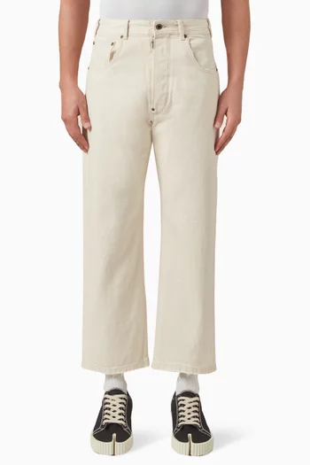 Buckled Straight-fit Jeans in Denim