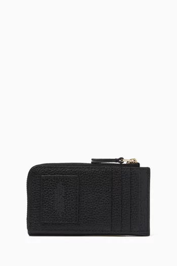 محفظة بسحّاب علوي جلد بارز الملمس