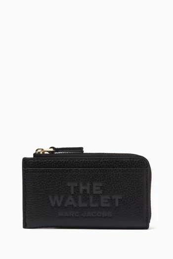 محفظة بسحّاب علوي جلد بارز الملمس