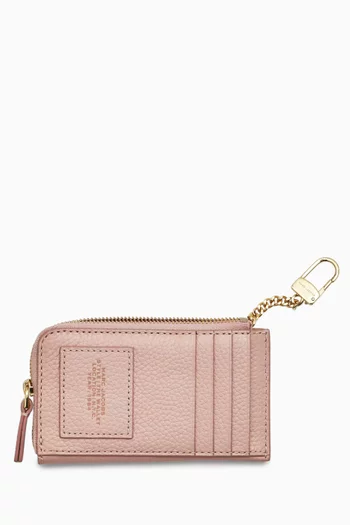 محفظة بسحّاب علوي جلد بارز الملمس