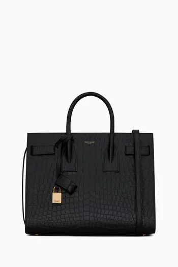 Small Sac de Jour Bag in Croc-embossed Leather