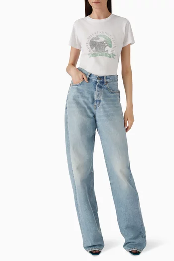 V-waist Baggy Jeans in Denim