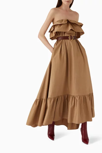 Ruffled Maxi Dress in Cotton