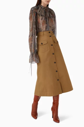 Midi Skirt iin Cotton Serge