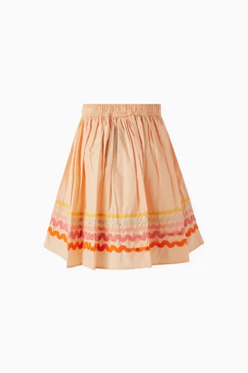 Bini Ric-rac Skirt in Organic Cotton-poplin