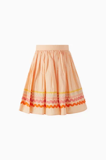 Bini Ric-rac Skirt in Organic Cotton-poplin