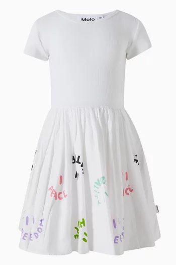 Cissa Smile-print Flared Dress