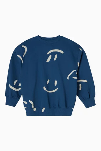 Monti Smiley-print Sweatshirt in Organic Cotton