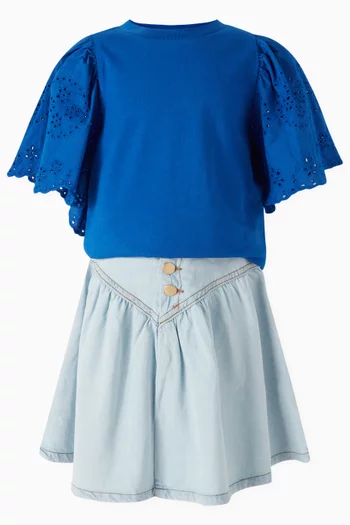 Ritza Broderie Anglaise T-shirt in Organic Cotton