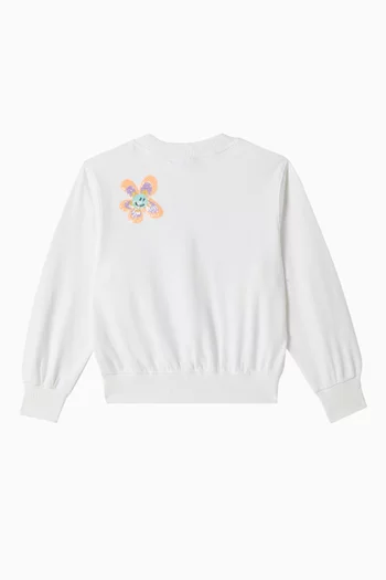 Marge Floral-embellished Sweatshirt in Organic Cotton