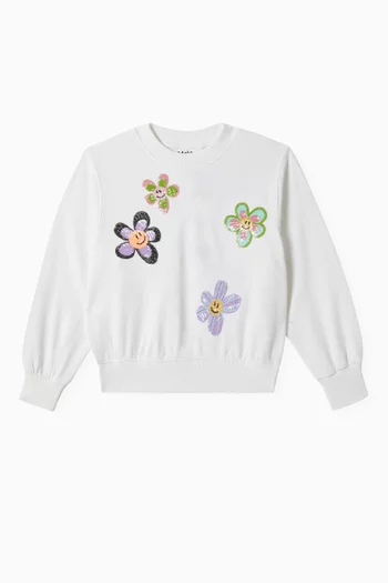 Marge Floral-embellished Sweatshirt in Organic Cotton