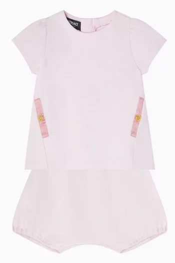Logo Dress in Crepe Satin