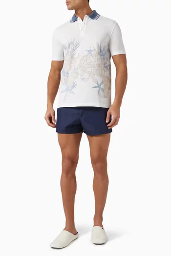 شورت سباحة بشريط بنقشة غريكا