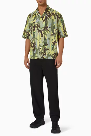 Chiku-Rin Camo Hawaiian Shirt in Cotton-blend