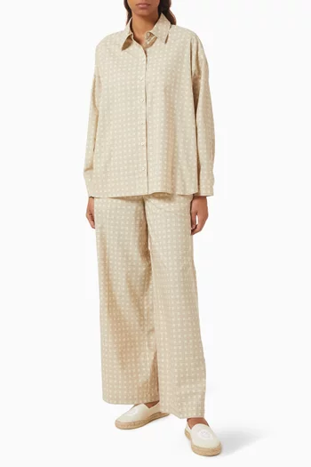 Logo Weave Shirt in Twill Cotton Viscose