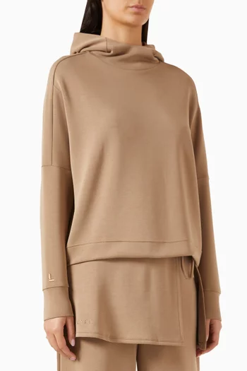 Crop Hoodie in Viscose Blend